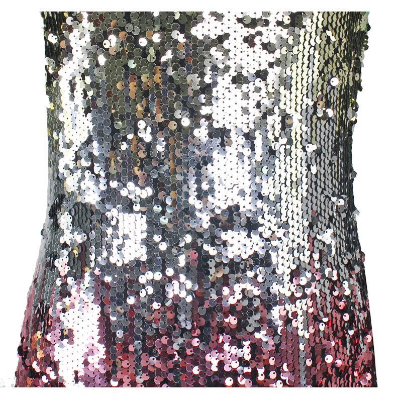 Women's Sequin Mini Dress with V Neckline