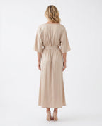 Open Back Tie-Back Wedding Guest Maxi Dress