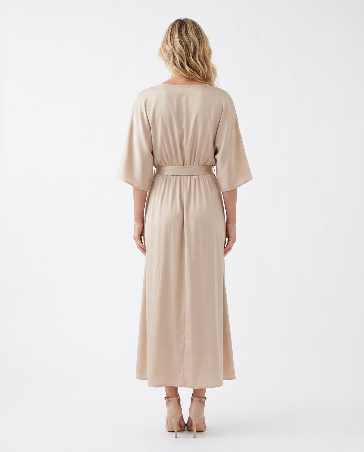 Open Back Tie-Back Wedding Guest Maxi Dress