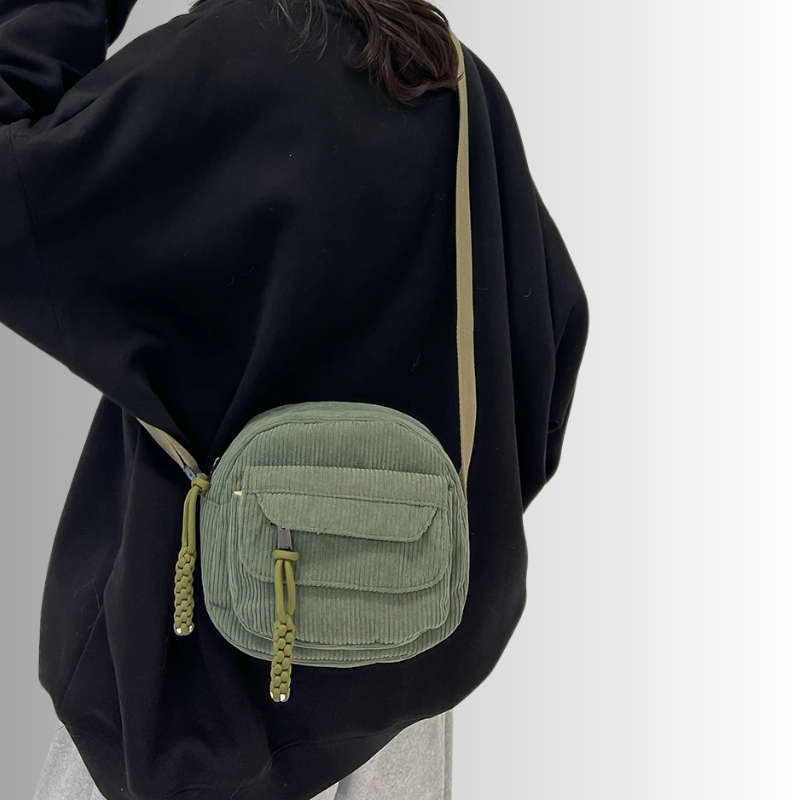 Mini Corduroy Crossbody Bag – Compact Shoulder Bag