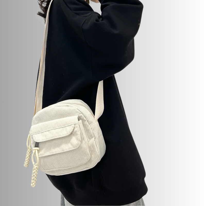 Mini Corduroy Crossbody Bag – Compact Shoulder Bag