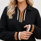 Women's Half-Zip Knitted Jumper and Wide-Leg Trousers Set