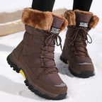 Women's Warm Winter Boots – Leather Look, Water-Repellent