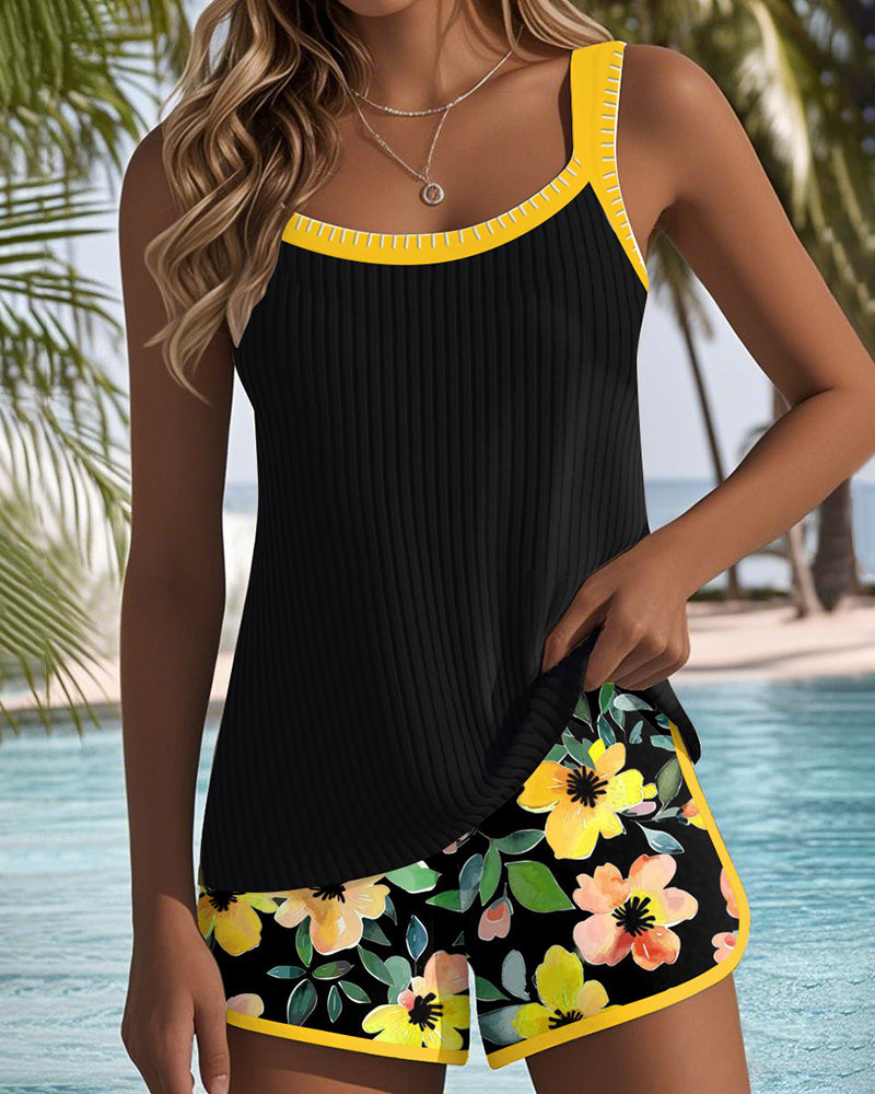 Tummy-Control Tankini Swimsuit Set
