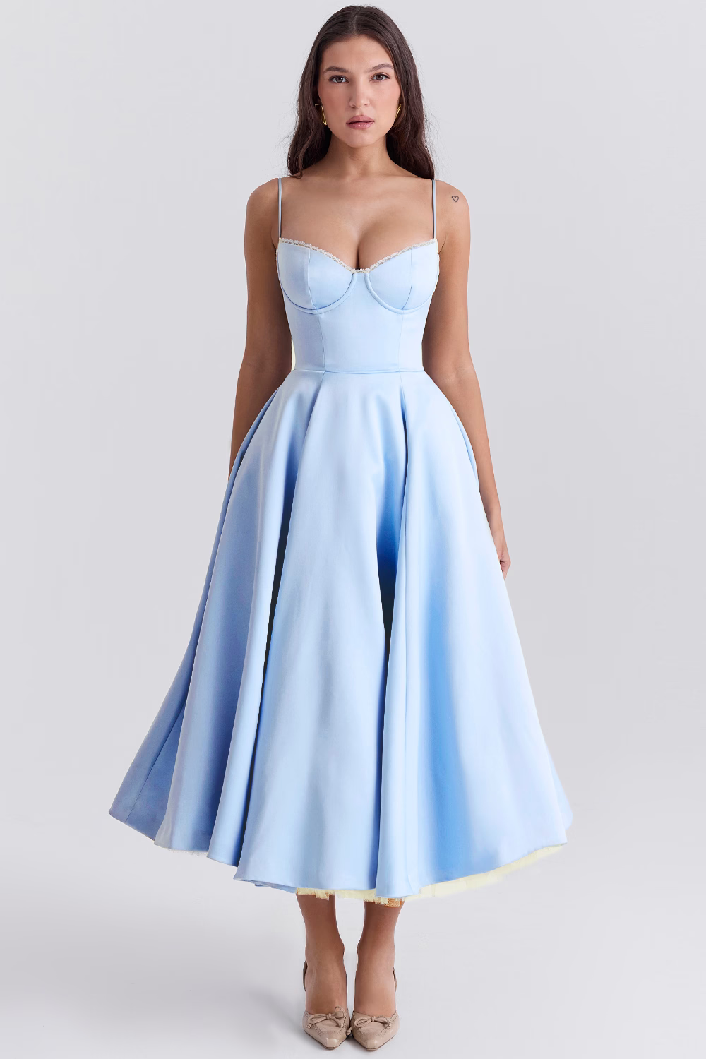 Corset Midi Dress – Elegant A-Line Occasion Dress | Meave & Ivy