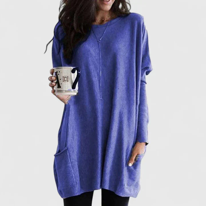 Women's Longline Sweater Tunic – Relaxed Long-Sleeve Style