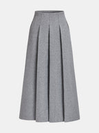 Women's Tailored Tweed Blazer and Pleated Midi Skirt Two-Piece Set