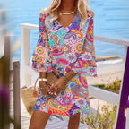 Women's Elegant Flare Sleeve Mini Dress | Meave & Ivy