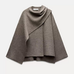 Oversized Wrap Coat with Elegant Draping – Women's Belted Coat