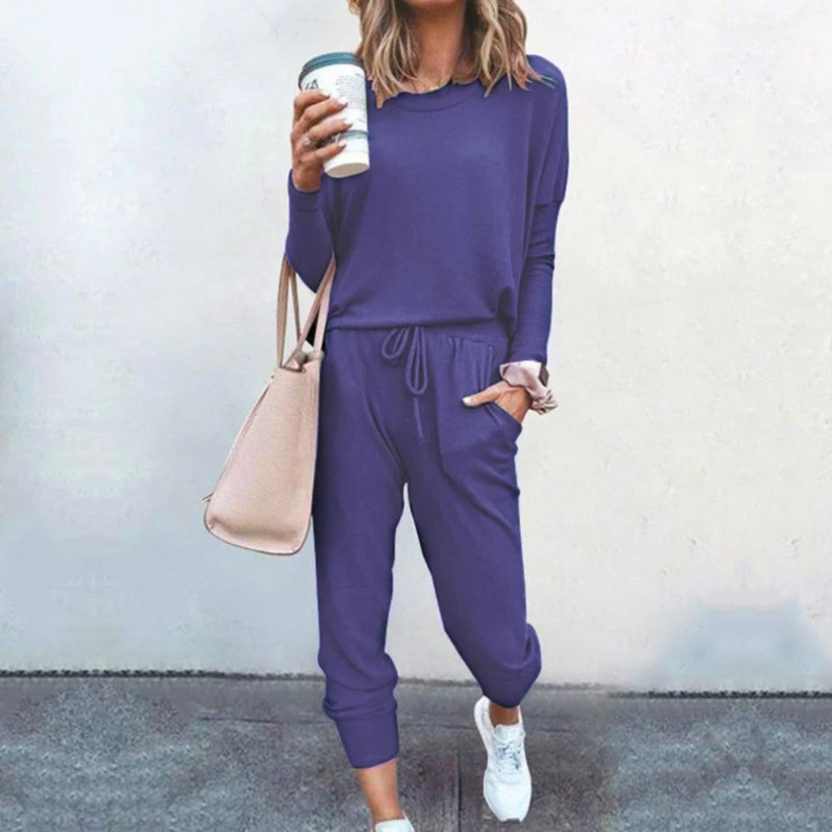 Women's Relaxed Long-Sleeve Top and Jogger Set