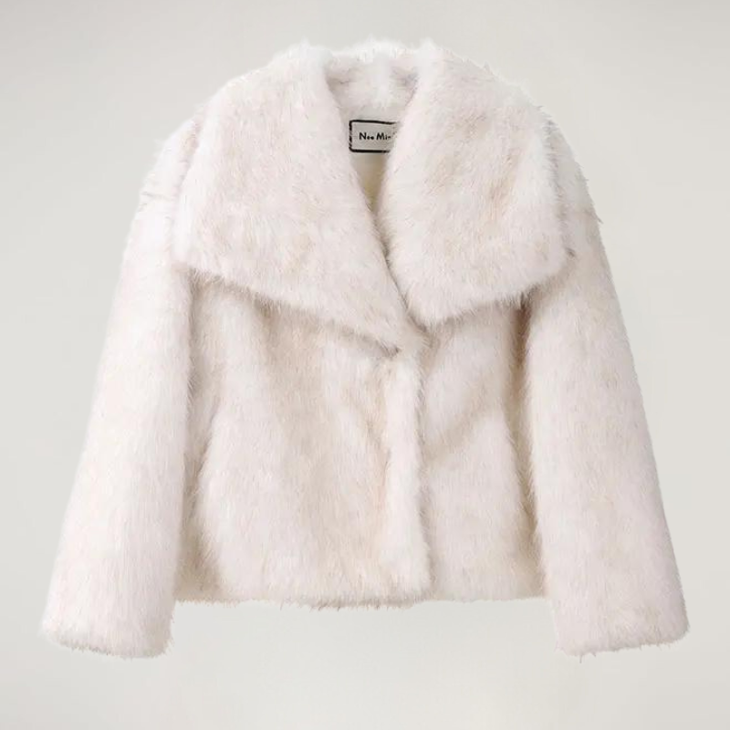 Faux Fur Winter Coat with Wide Collar – Soft Luxury Coat