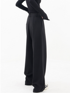 Women's Wide-Leg Wrap Trousers – Asymmetric High-Waist Relaxed Style