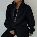 Women's Half-Zip Sweatshirt and Jogger Set
