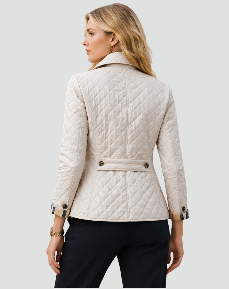 Quilted Transitional Jacket with Collar & Buttons