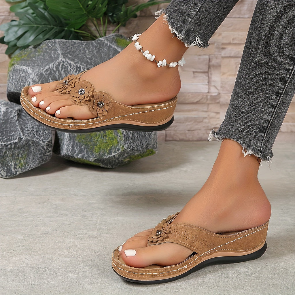 Floral Toe-Post Orthopedic Sandals