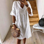 Boho Floaty Dress with Lace Details | Meave & Ivy