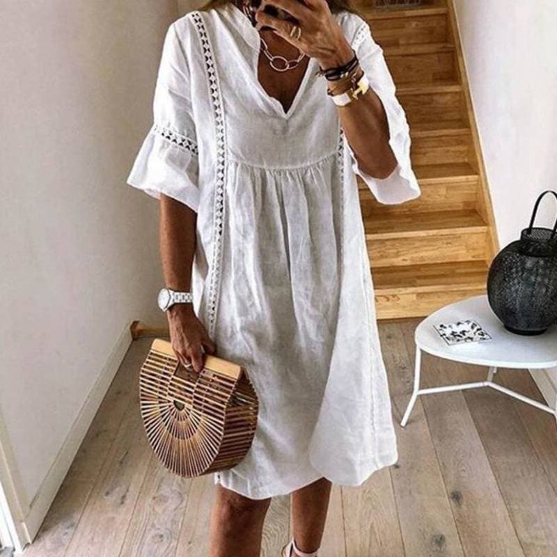 Boho Floaty Dress with Lace Details | Meave & Ivy