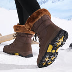 Women's Warm Winter Boots – Leather Look, Water-Repellent