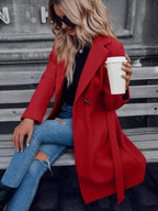 A-Line Padded Coat with Double Buttons