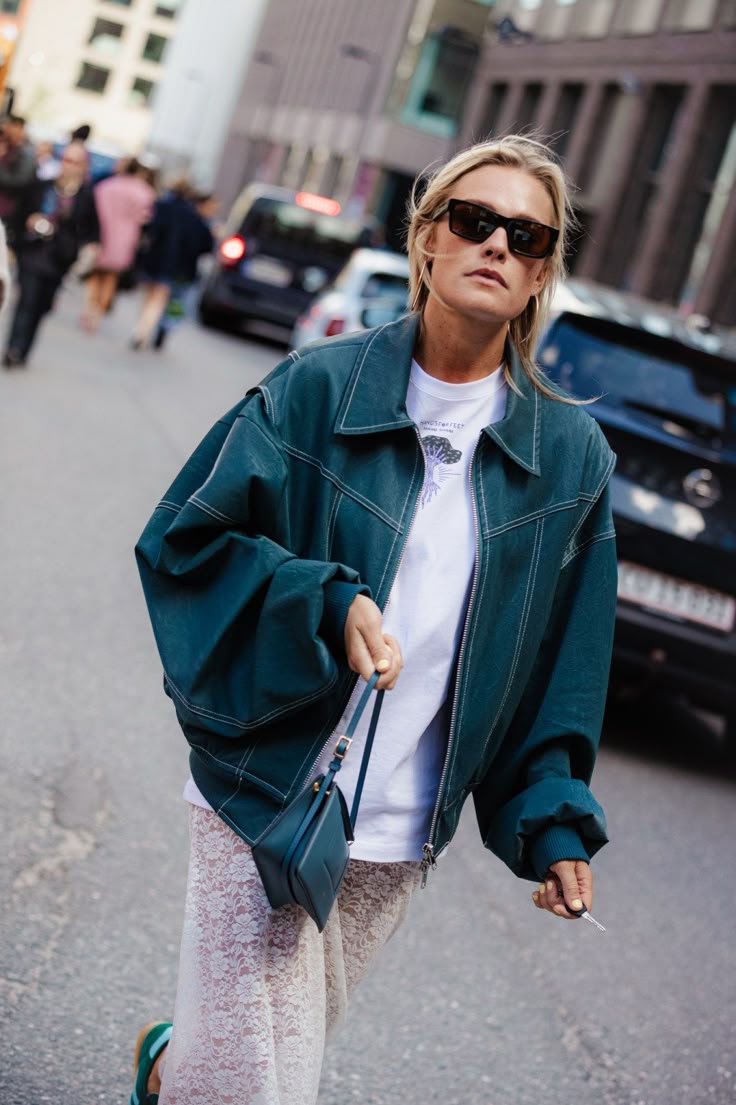 Oversized Faux Leather Jacket with Seam Details – Edgy Statement Jacket