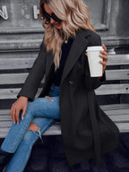 A-Line Padded Coat with Double Buttons