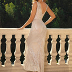Tulle Ball Gown with Sequins and Spaghetti Straps | Meave & Ivy