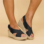 Crossover Espadrille Wedge Sandals