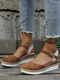 Closed-Toe Espadrille Wedge Sandals