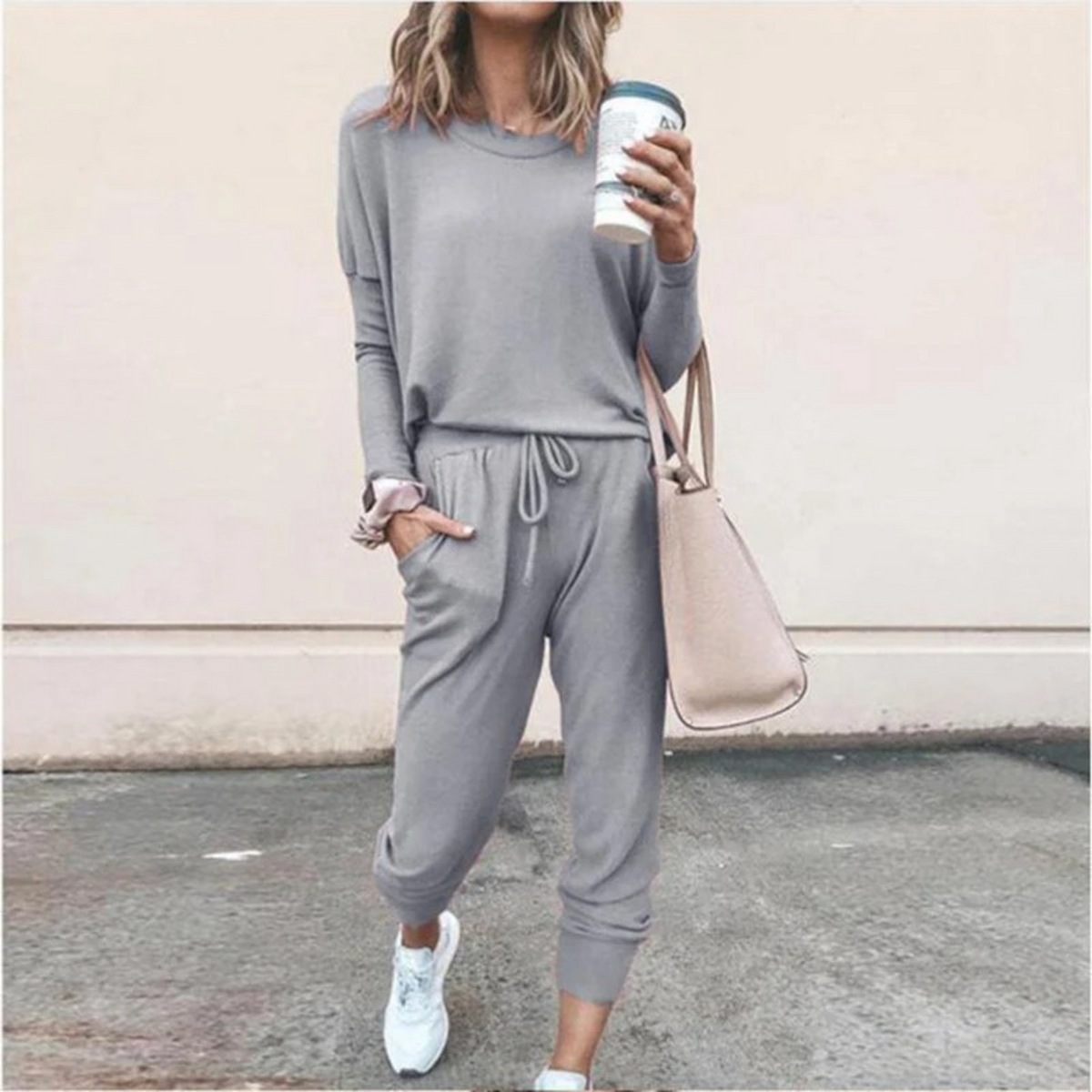 Women's Relaxed Long-Sleeve Top and Jogger Set