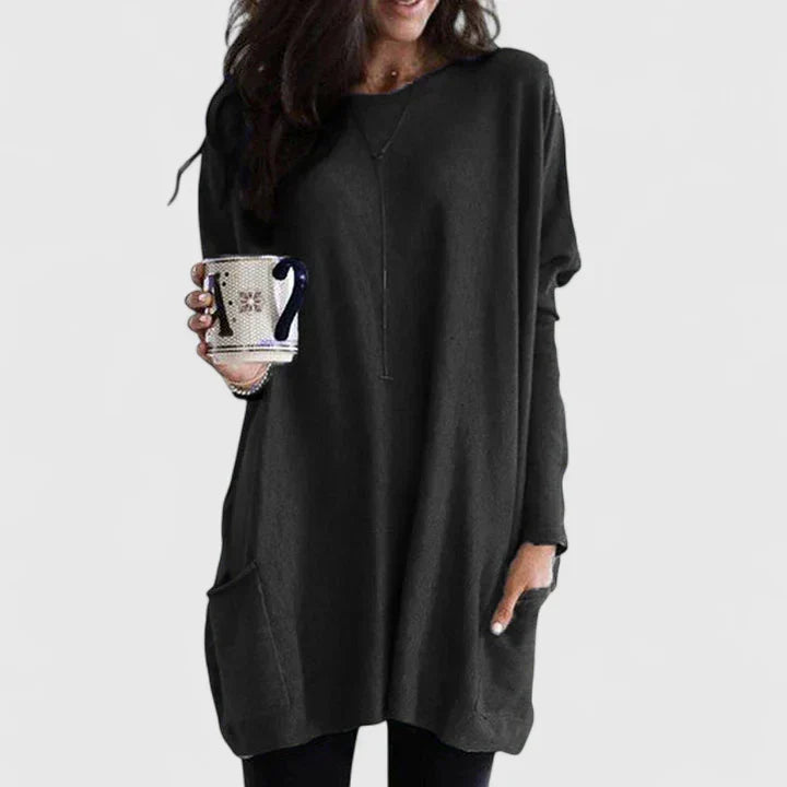 Women's Longline Sweater Tunic – Relaxed Long-Sleeve Style
