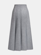 Women's Tailored Tweed Blazer and Pleated Midi Skirt Two-Piece Set