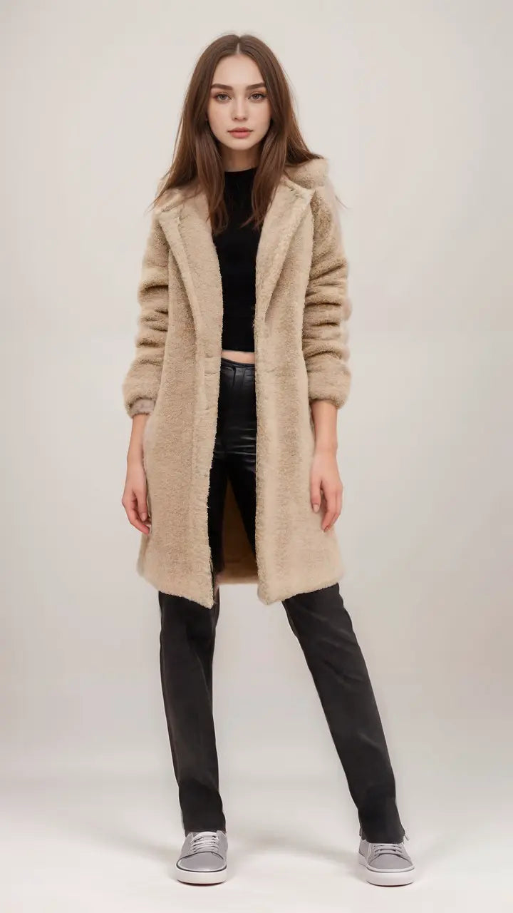 Longline Teddy Coat – Fluffy Warmth in 5 Colours