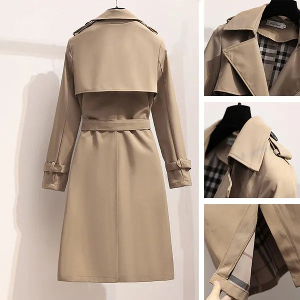 Long Trench Coat with Double Button Closure – 7 Colours