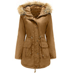 Women's Hooded Winter Parka – Faux-Fur Trimmed Warm Jacket