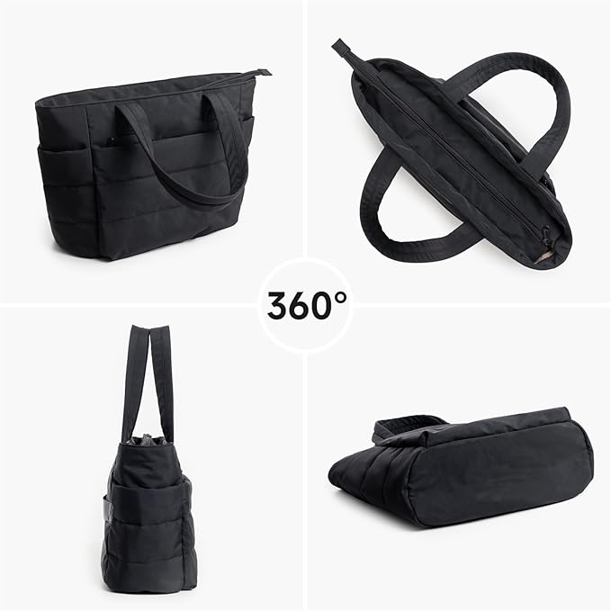 Quilted Tote Bag – Lightweight Padded Shoulder Bag