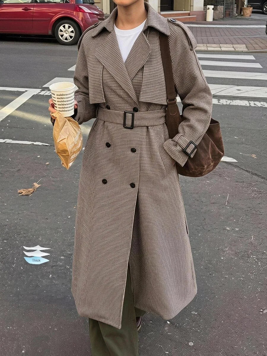 Women's Oversized Trench Coat with Belt