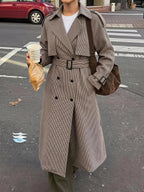 Women's Oversized Trench Coat with Belt