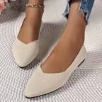 Pointed Toe Knit Ballet Flats in 7 Colours