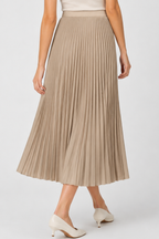 Accordion Pleated Midi Skirt – High Waist A-Line