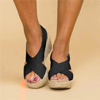 Crossover Espadrille Wedge Sandals