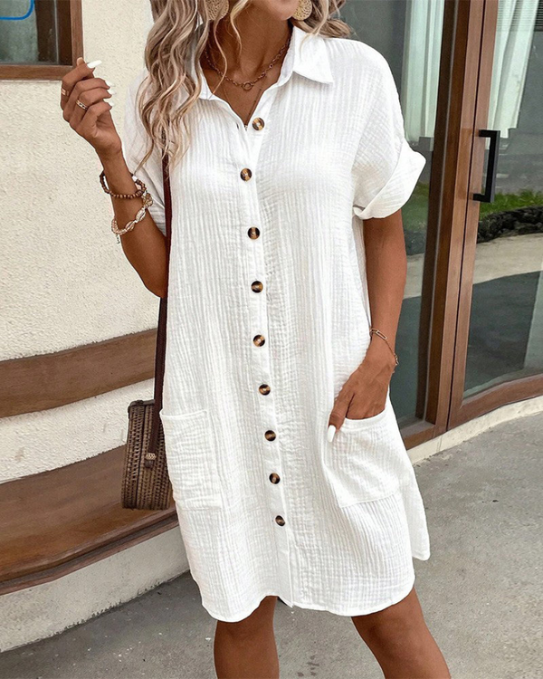 Long Sleeve Button-Up Shirt Dress | Meave & Ivy