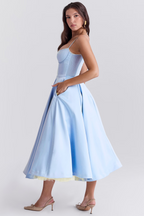 Corset Midi Dress – Elegant A-Line Occasion Dress | Meave & Ivy