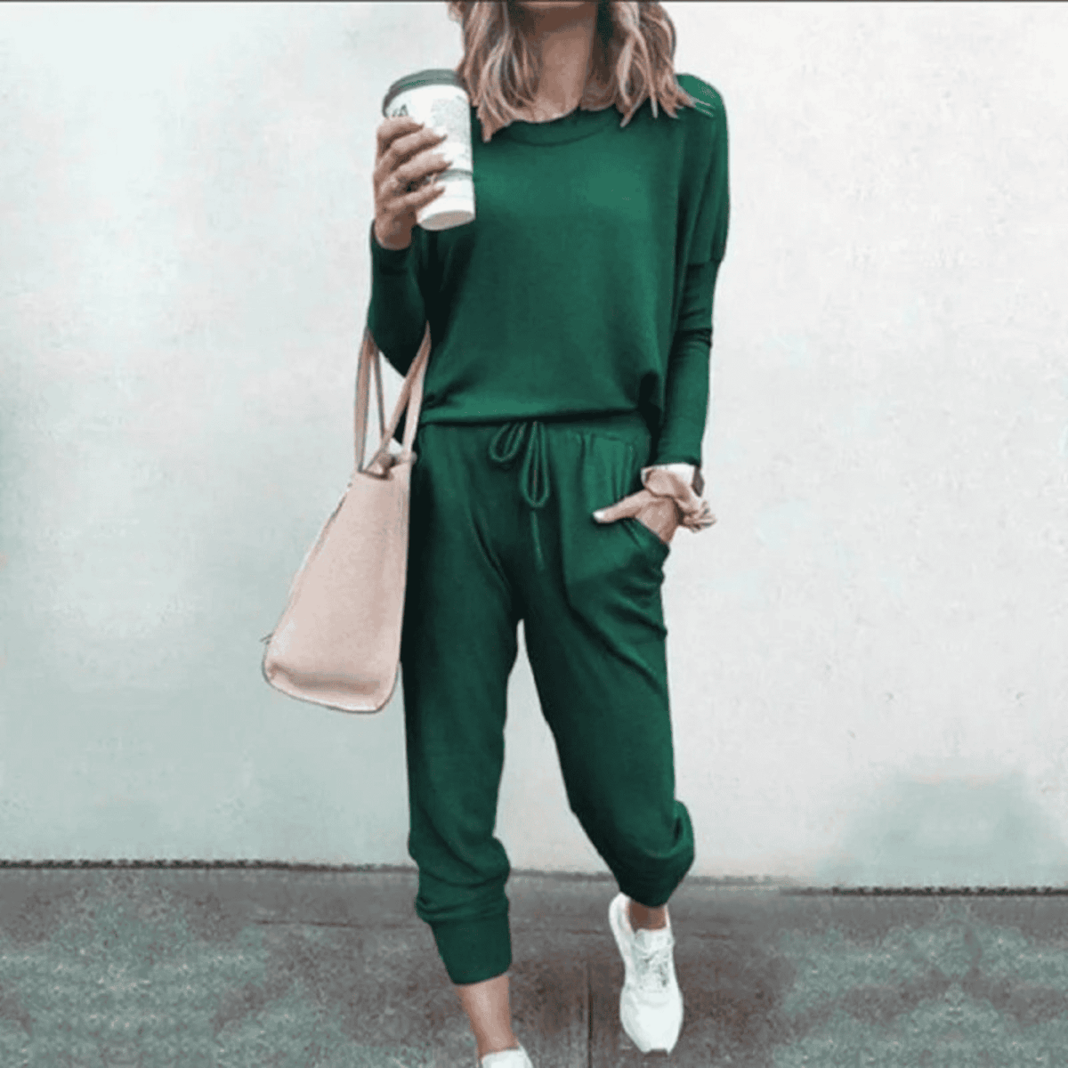 Women's Relaxed Long-Sleeve Top and Jogger Set