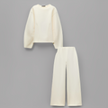 Women's Puff Sleeve Fitted Waist Top and Trousers Set