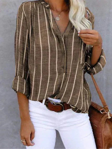 Striped Blouse – Lightweight Trendy Shirt in 4 Colours