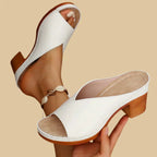 Metallic Block-Heel Mule Sandals