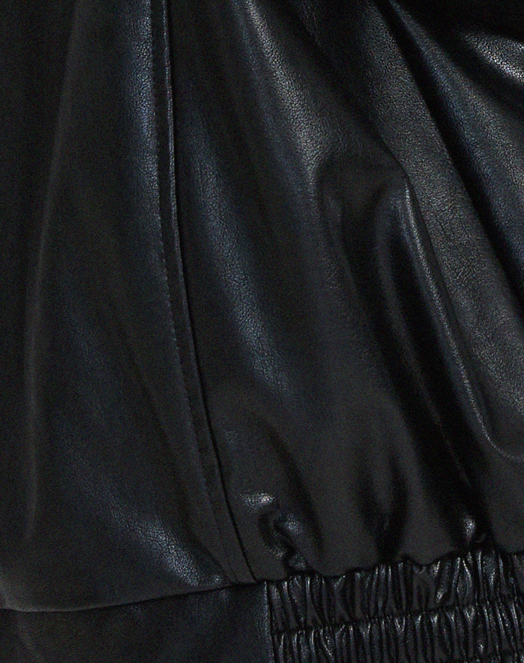 Oversized Leather Look Bomber Jacket – Smooth Luxe Finish