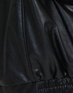 Oversized Leather Look Bomber Jacket – Smooth Luxe Finish