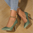 Satin Pumps with Gold Heel – Luxe Jacquard Court Shoes