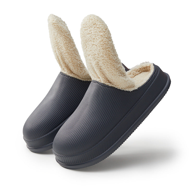 Women's Closed Toe Slippers with Plush Lining and Textured Outer